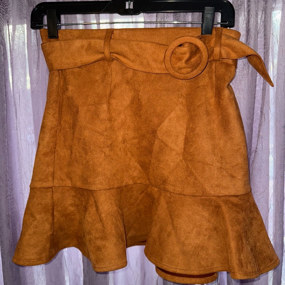 Orange Milk and Honey Skirt with Tie Front